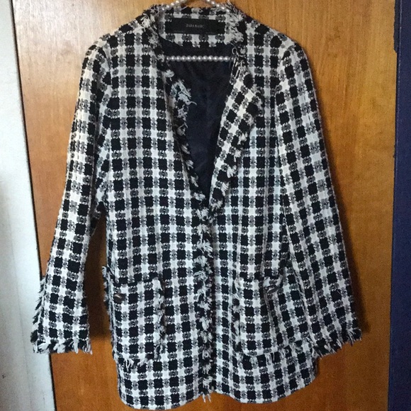 Zara Check Long Jacket - Picture 2 of 8